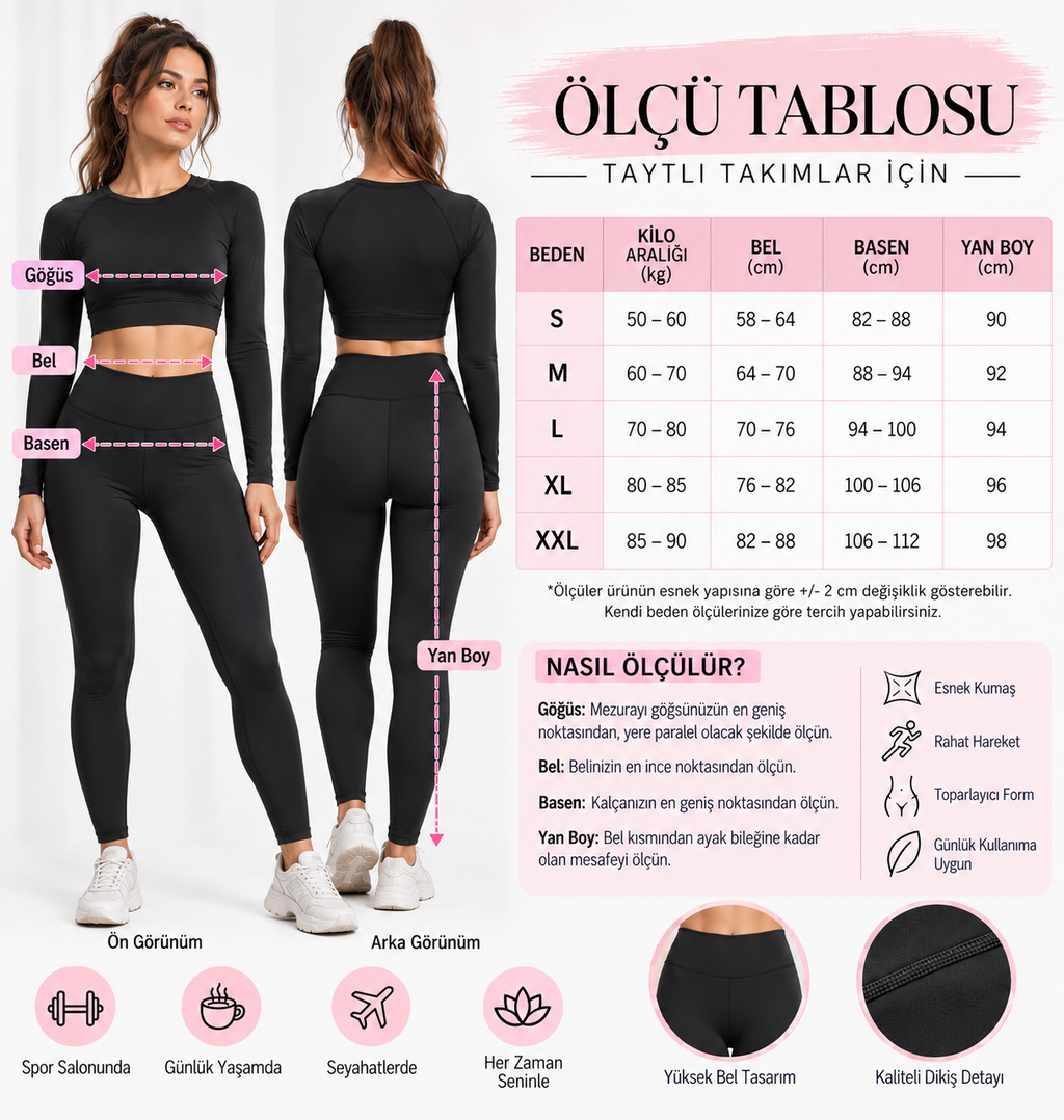 Kapşonlu Batik Desen Yüksek Bel Tayt & Yarım Fermuarlı Crop Takım