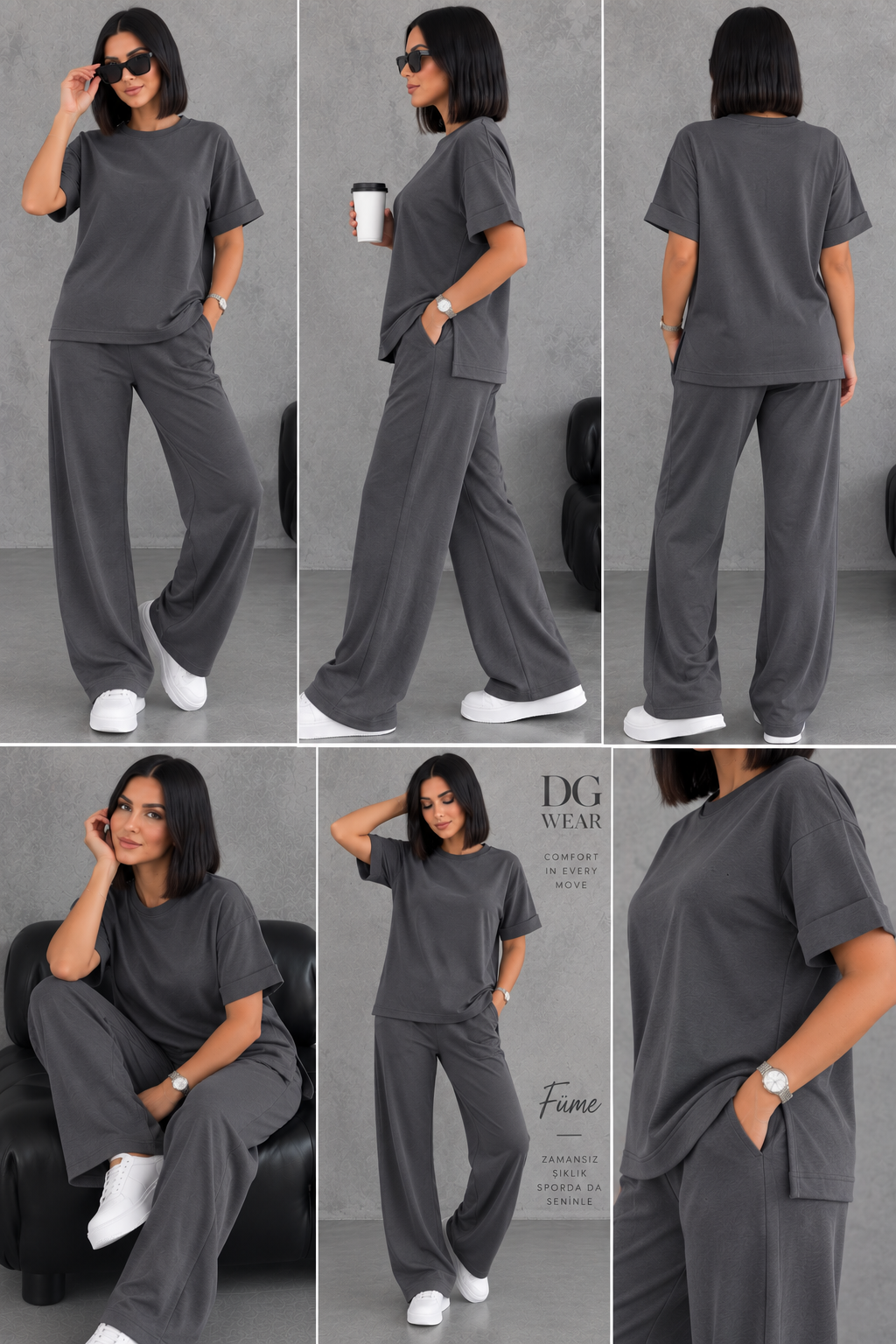 Oversize Modal kumaş eşofman takımı Replika üründür