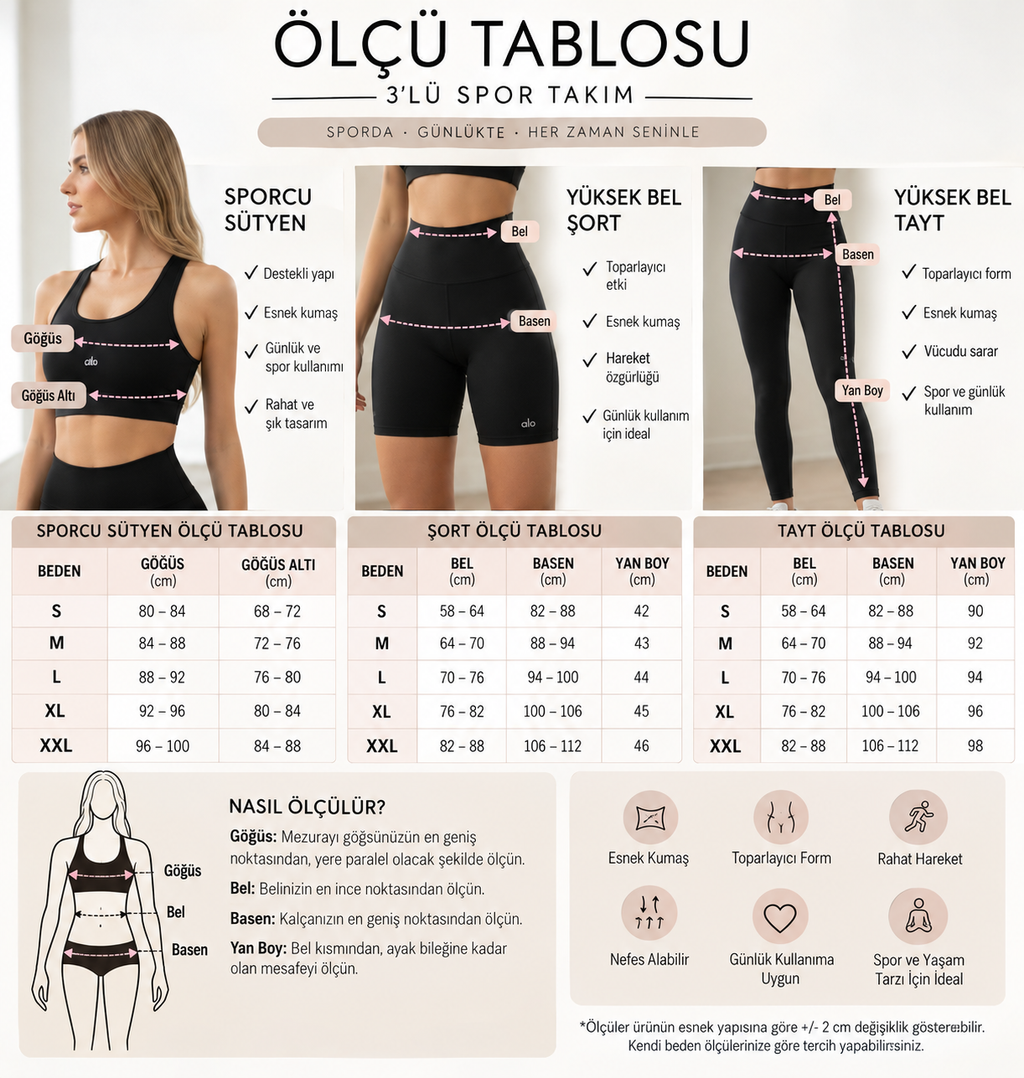 Toparlayıcı Tayt & Büstiyer Takım – Replika üründür 

Fit görünüm, toparlayıcı etki, güçlü stil.
